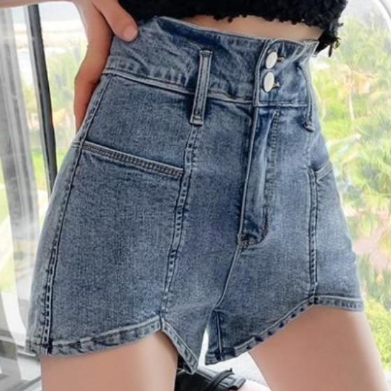 Summer High Waist Denim Shorts Women Loose and Thin All-match A-line Ins Pants Thin Section