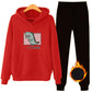 Casual Sports Suit Women's Loose Hooded Hoodie Two-piece Padded Sweater Suit Comfortable and Warm Women's Loose Casual Suit