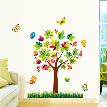 New wall sticker color tree removable children's room decoration sticker cartoon children wallpaper