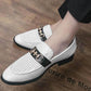 Slip on Formal Dress Shoes for Man Leather Men Shoes Summer Hollow Breathable Oxfords Man Casual Shoes
