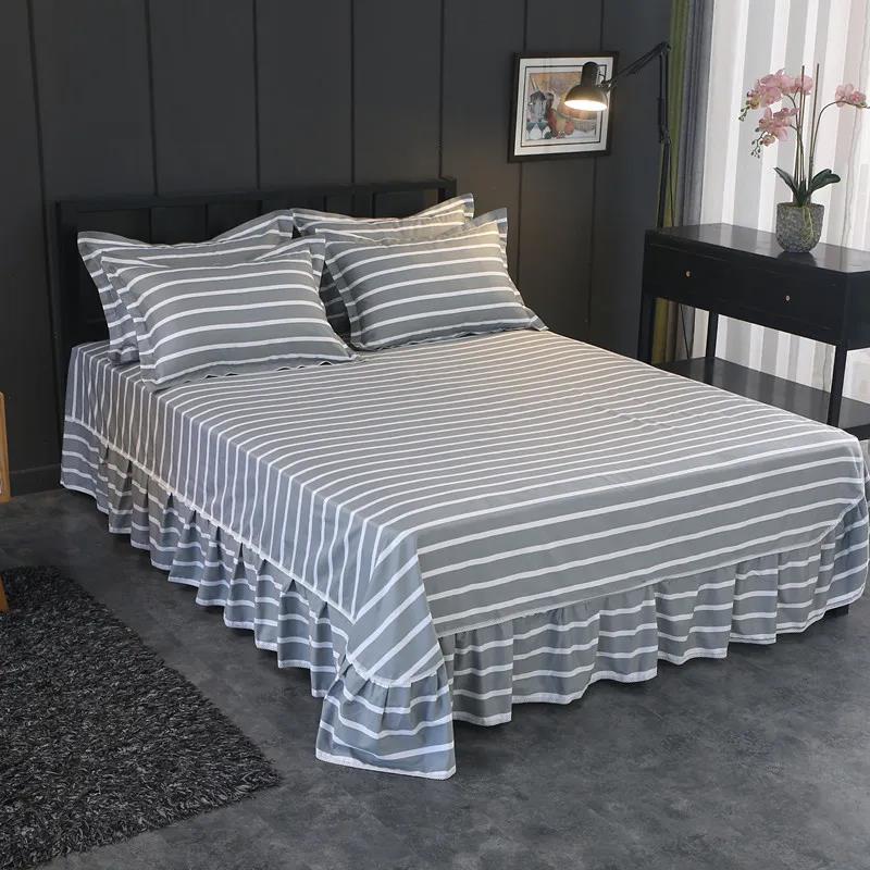 Cotton Mattress Cover Single-piece Korean Princess Print Simmons Non-slip Dustproof Protective Cover 1.5m