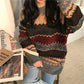 Hong Kong Wind Winter Pullover Sweater Women Loose Loose Lazy Round Neck Long Sleeve Bottoming Shirt