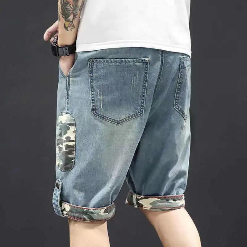 Summer Casual Shorts Men's Outdoor Casual Loose Five-point Jeans