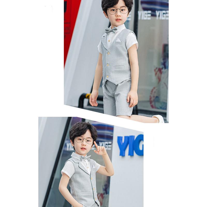 Children's Day Children's Suit Suit Flower Girl Dress Piano Performance Suit Vest Boy Little Host Boy Suit Summer
