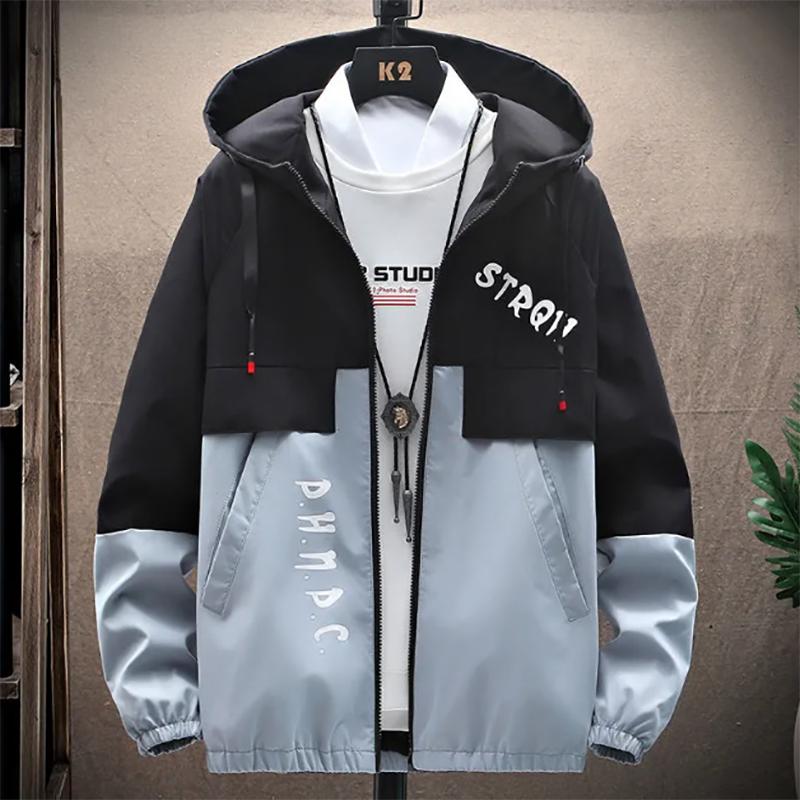 Autumn Men's Jacket Trend Workwear Jacket Youth Top Clothes Casual Hooded Gown
