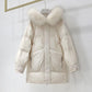 Women's Cotton-padded Jacket Korean Version of The Big Fur Collar Mid-length Coat Thick Top Ins Pie To Overcome Oversize Bread Jacket