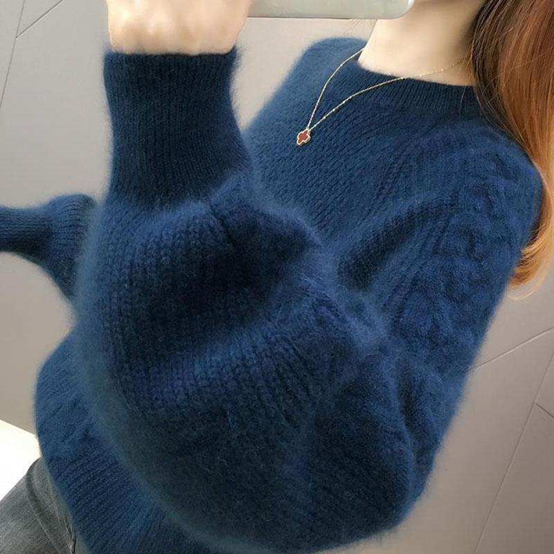 Round Neck Pullover Sweater Ins Women's Forest Loose Outer Wear Autumn and Winter New Lazy Style Knitted Bottoming Shirt