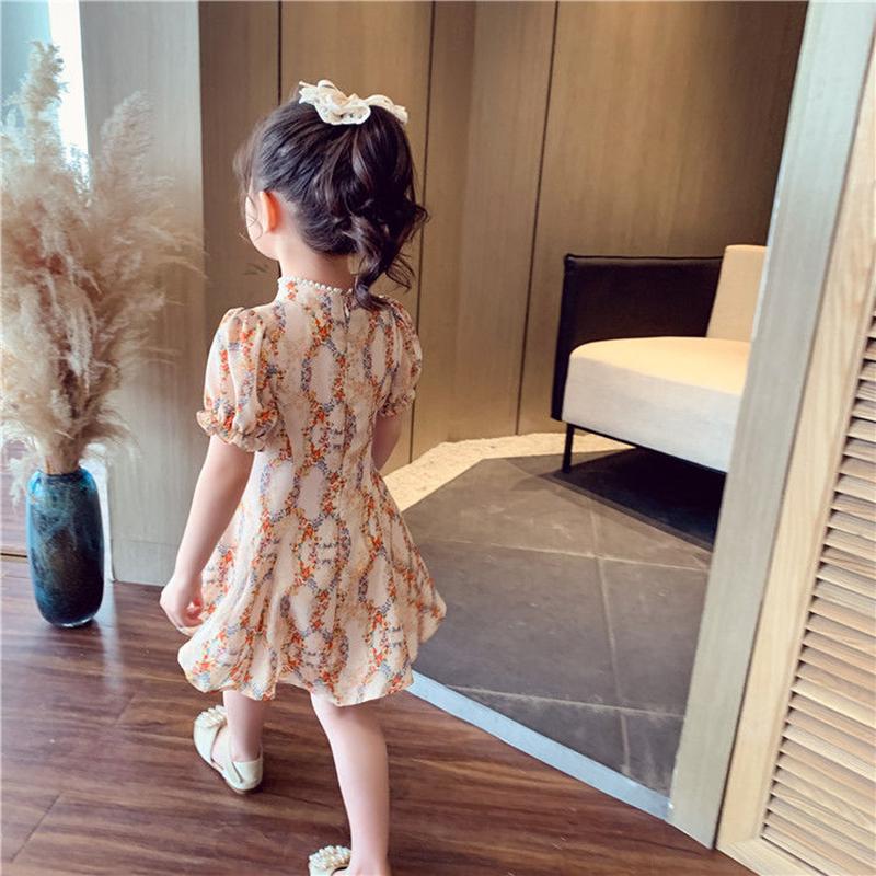 Girls' Dresses Summer Dresses Children's Western Style Chinese Style Improved Cheongsam Skirts Chiffon Skirts for Little Girls