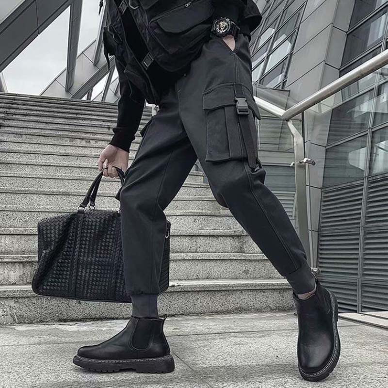 Spring and Autumn Casual Overalls Men's Loose-fitting Trousers