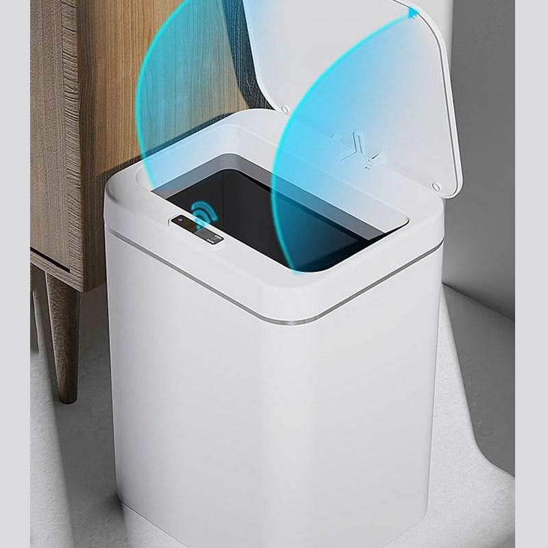 14 Liters Smart Sensor Trash Can Household with Lid Bathroom Kitchen Living Room Toilet Automatic Thickening Increase Trash Can