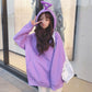 Sweatshirt wild large size long sleeve warm hooded shirt spring and autumn sweater cotton women's