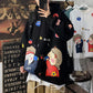 Autumn and Winter Cartoon Loose Hooded Sweater Men's Couple Print Pullover Jacket Student
