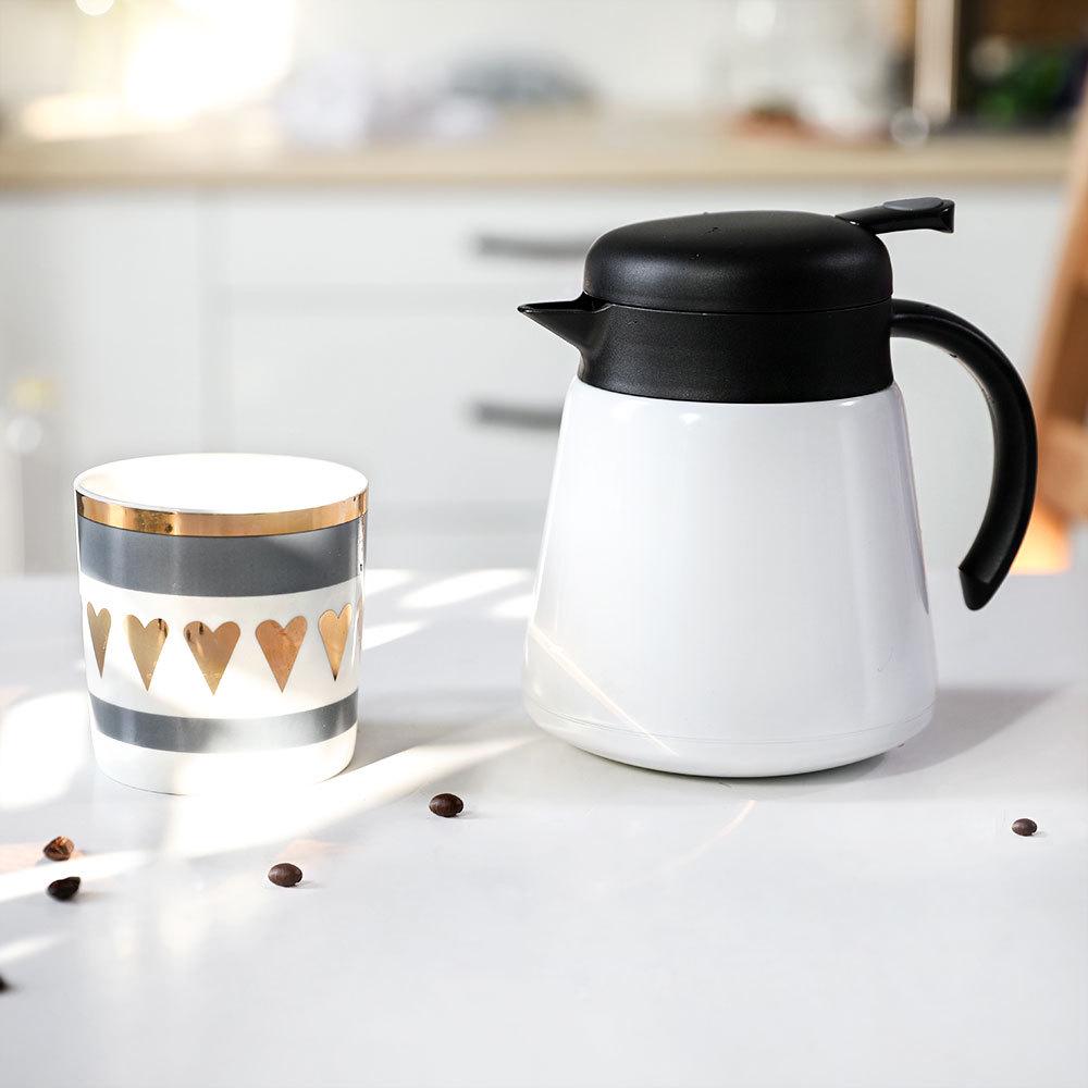 Stainless Steel Oblique Mouth Water Pot Thermos Insulated Tea Pot Light Handle Vacuum Flask 650ml 880ml