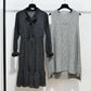 Fashion Plus Size Suit Women's Vest Loose Two-piece Sweater Spring and Autumn Mid-length Knitted Waistcoat