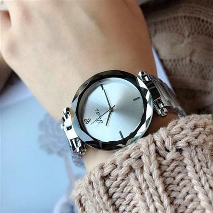 Women High Quality Business Anti-scratch Starry Sky Steel Strap Round Dial Watch Bracelet Watches