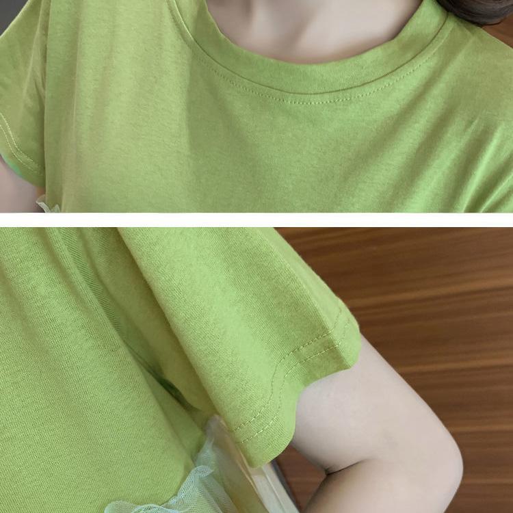 M-XXXL Girly Veil Women's Summer Dress Short Sleeve Round Neck Printing Knee-length Daily Wear Office Dating Party