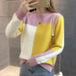 Autumn  Winterwomen Knit Jumper Round Neck Loose Short Sweater Fashion Long-sleeved Solid Color Sweater Knitwear