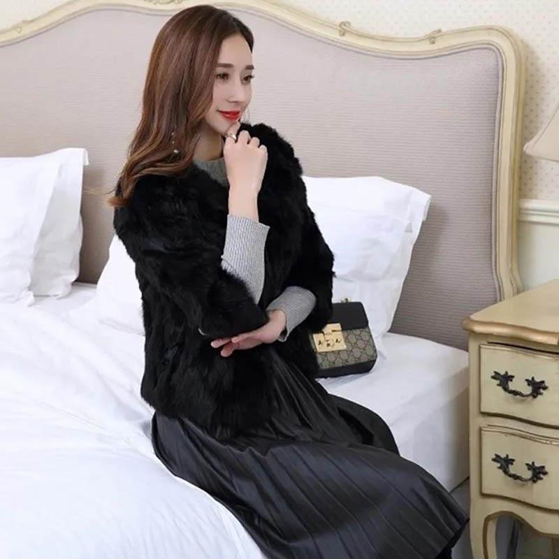 Autumn and Winter Slim Fashion Fur Coat Short Imitated Rabbit Fur Coat