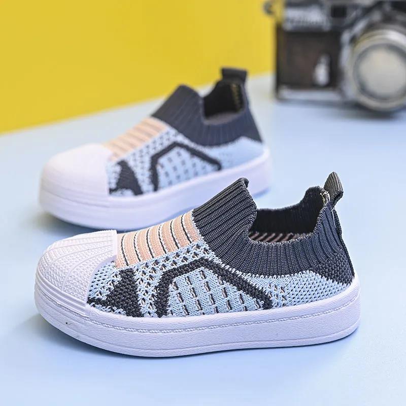 Children's Summer Light Casual Breathable Shoes Kids' Soft Sole Non-slip Kickproof Outdoor Knitted Mesh Shoes