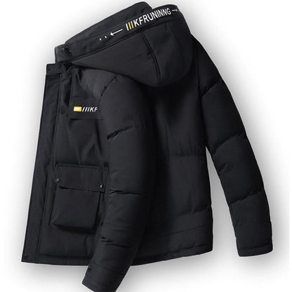 Men's Cotton Jacket Winter Trend Thickening Plus Velvet Padded Jacket Korean Loose Cotton Jacket Men