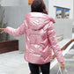 Glossy Short Women's Down Jacket Winter Korean Style Loose Cotton Clothes Casual Stand-collar Cotton Quilted Jacket