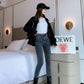 Tight-fitting Stretch Jeans Women's High Waist Slimming Feet Pants Blue Gray Pencil Pants Trousers