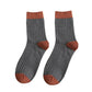 Three Pairs of Men's Tube Socks Fashion Contrast Color Striped Cotton Socks Deodorant Sweat-absorbent Winter Warm Socks