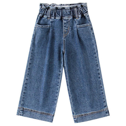 Children's Pants Summer Girls Korean Style Casual Wide Leg Pants Denim Waist Baby Anti-mosquito Casual Pants