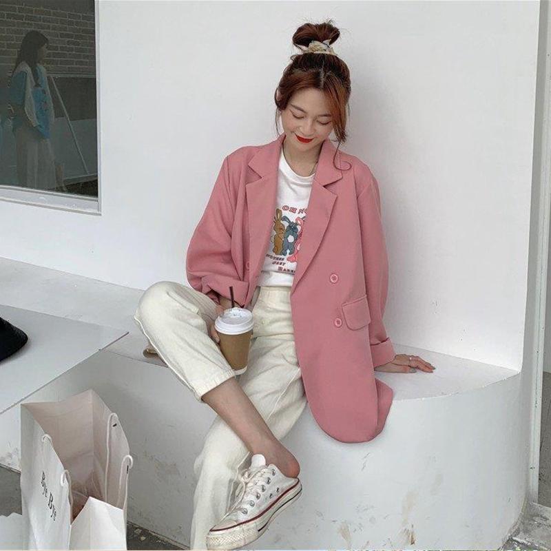 Casual Mid-length Loose Thin Blazer Women All-match Chiffon Suit Jacket Ladies Loose Casual Jacket Temperament Blazer