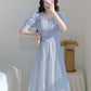 Lace Embroidery Skirt Slim and Gentle Temperament French Retro Niche Fairy Lace Dress