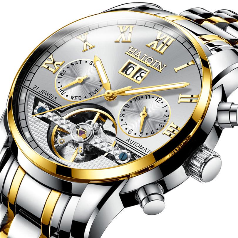 Watch Tourbillon Waterproof Luminous Watch Steel Strap Classy Watches Automatic Mechanical Watch