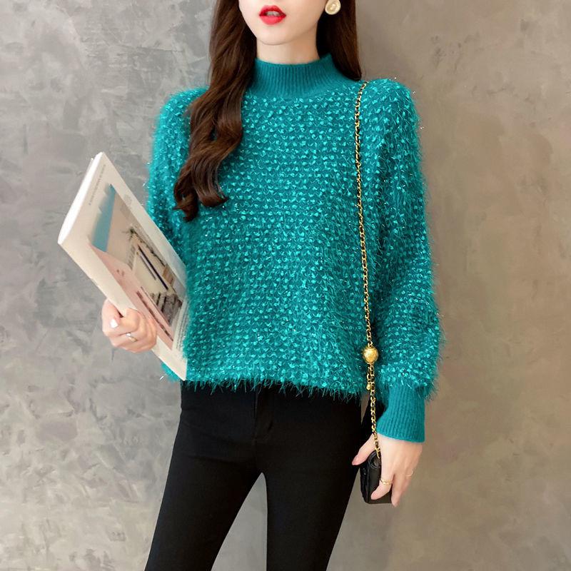 Round neck Long Wool Sweater Autumn and Winter Loose Slimming Bottoming Shirt Long Sleeve Fashion Sweater Women