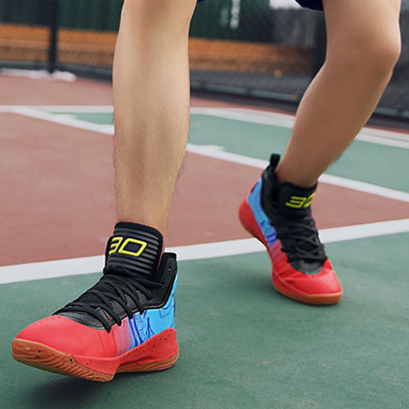 Men Sneakers Running High-top Basketball Shoes Shockproof Comfortable Breathable Lightweight Shoes