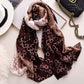 Scarf Flower Wrap Shawl Silk Imitation Satin Women Elegant All-match Headscarf Sunscreen Gauze Shawl