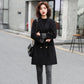 Fashion Winter Jacket Women's Double Breasted Mid-length Wool Coat Solid Color Loose Female Woolen Jacket Plus Size S-XL