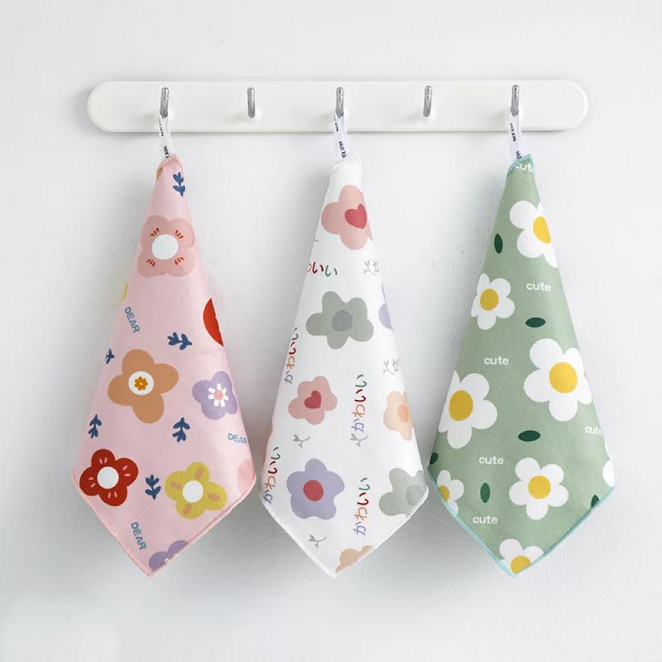 Nordic Fresh Wind Non-oily Dish Towel Wiping Table Rags Absorbent Non-linting Home Kitchen Cartoon Bowls and Hands