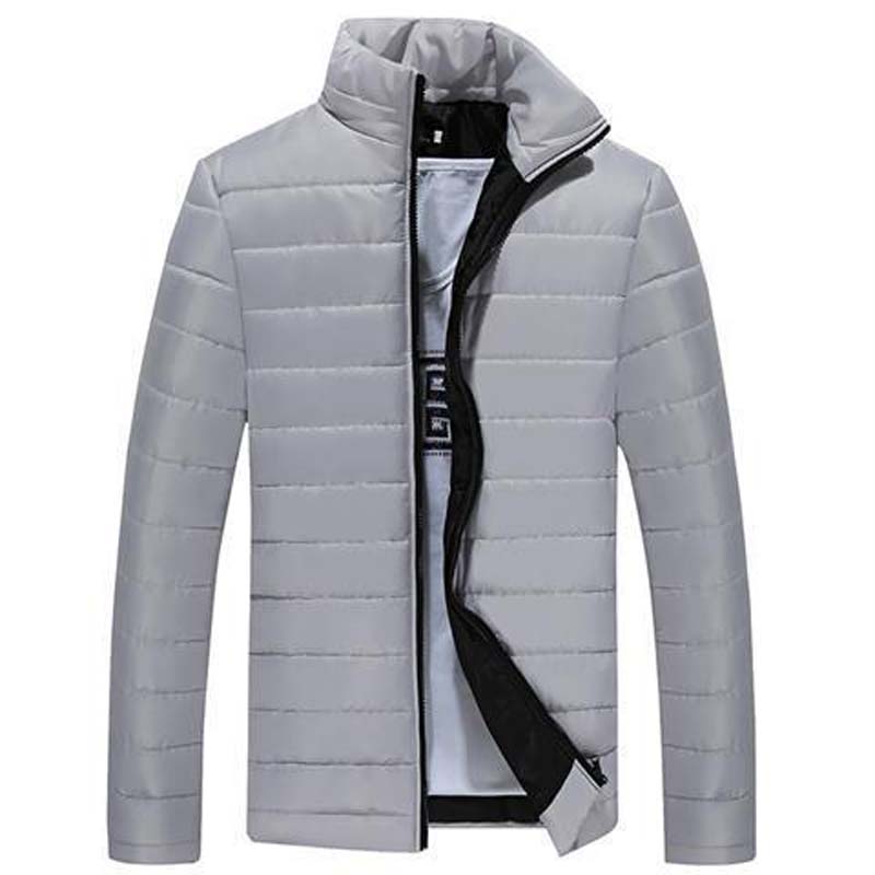 Men's Hooded Windproof Cotton Down Jackets Zipper Long Sleeve Outwear Men Casual Cotton Warm Jacket