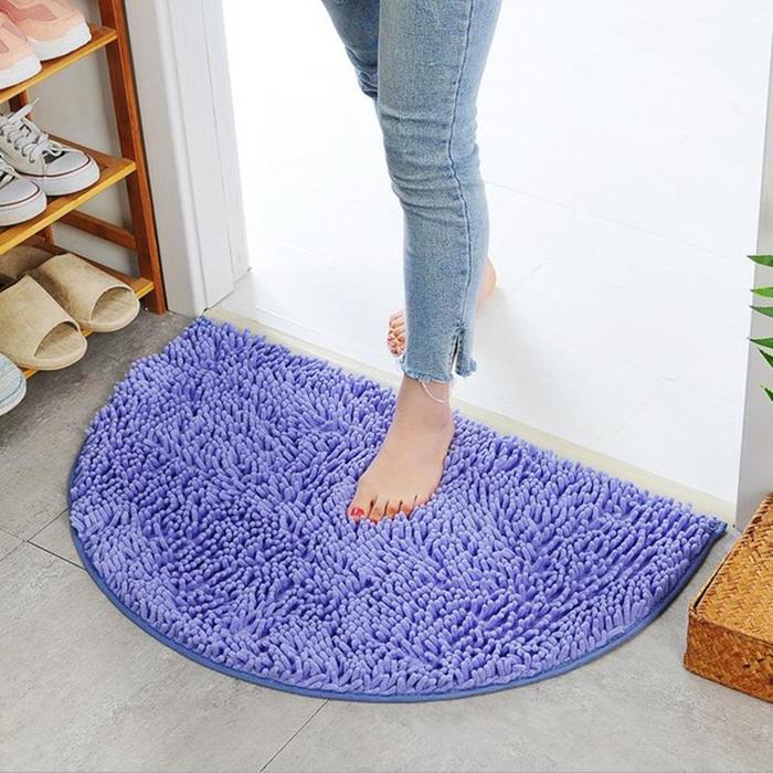 Soft Carpet Slip-resistant Bathing Room Rug Floor Door Mat Dirt Barrier Semi Circle Floor Door Cushion Mat Rug