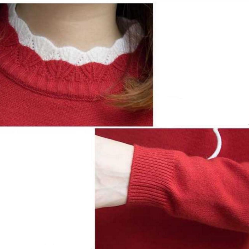 Pofulove Pullover Embroidery Loose Wild Knitted Base Shirt Short Women Sweater Women's Winter
