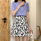 Wrinkled Chrysanthemum Chiffon Skirt Summer Women's Flower Printed Short Skirt A-line High Waist Retro Bag Hip Skirt Thin All Match Casual Mini Skirt