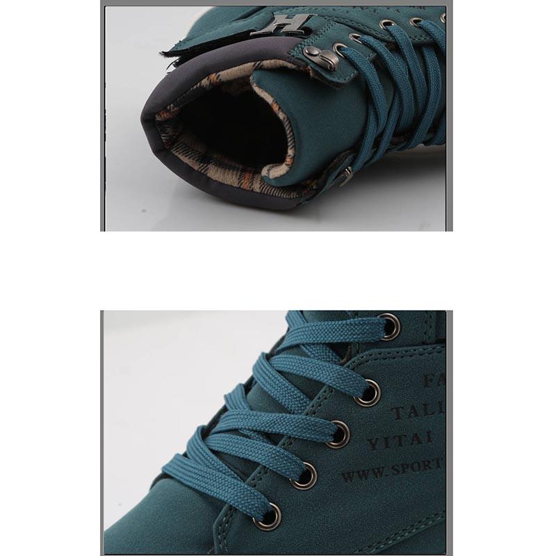Autumn Winter Men's Martin Boots Warm Round Toe Working Boots High Top Lace Up Shoes Men Desert Boot