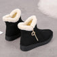 Women's Winter Flat Bottomed Short Boots Soft Soled Warm Cotton Shoes Solid Color Versatile Snow Boots