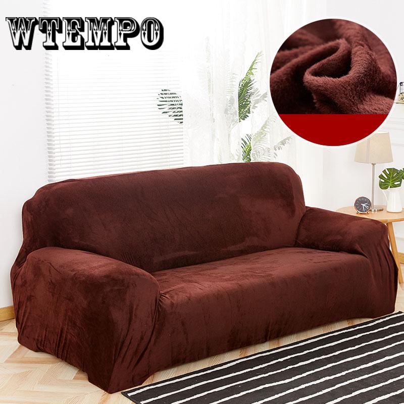 Elastic Stretch Sofa Covers Thick Plush Sofa Couch Slipcovers 1/2/3/4 Seater Sectional Sofa Covers