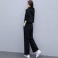 Suit Women's Temperament Is Thin Wide-leg Pants Casual Women's Three-piece Loose Wide-leg Pants + Hooded Sleeveless Waistcoat + Lining