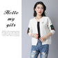Spring and Autumn Cardigan Short Knitted Top Simple Casual Long Sleeve Sweater Fashion Jacquard Female Jacket