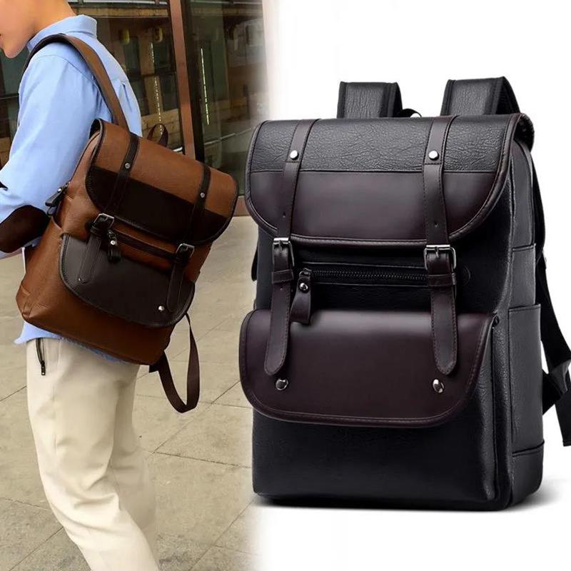 Backpack Men's Street Retro British Trend Middle School Student School Bag Fashion All-match Travel Backpack