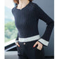 Short Crew Neck Sweater Autumn and Winter Slim Western Style Top Fashion Simple Women's Base Shirt