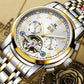 Top Brand Fashion Luxury Men Watches Leather Strap Stainless Steel Bezel Automatic Mechanical Watch