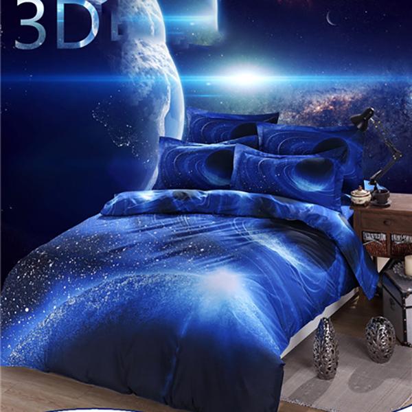 3D Creative Starry Sky Bedding Net Red Personality Realistic Four-Piece Set Double Student Bedding