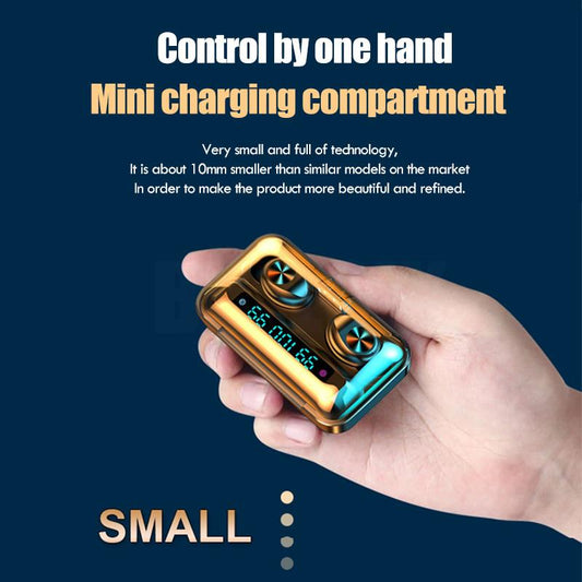Bluetooth V5.0 Earphones Wireless with Mic Sports Waterproof 2200mAh Charging Box for Ios Android